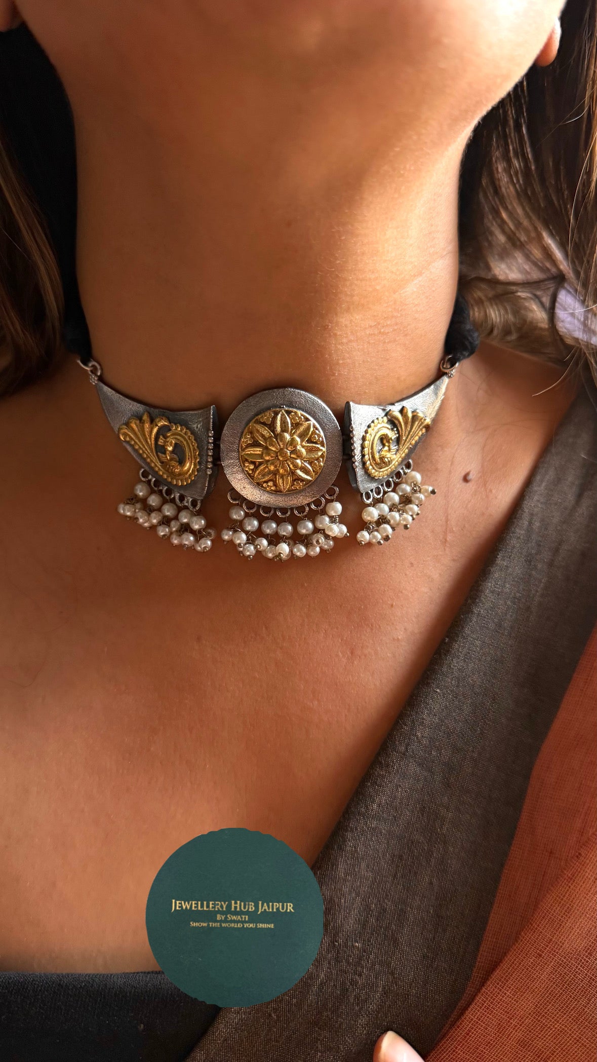 Kolam tribal statement choker