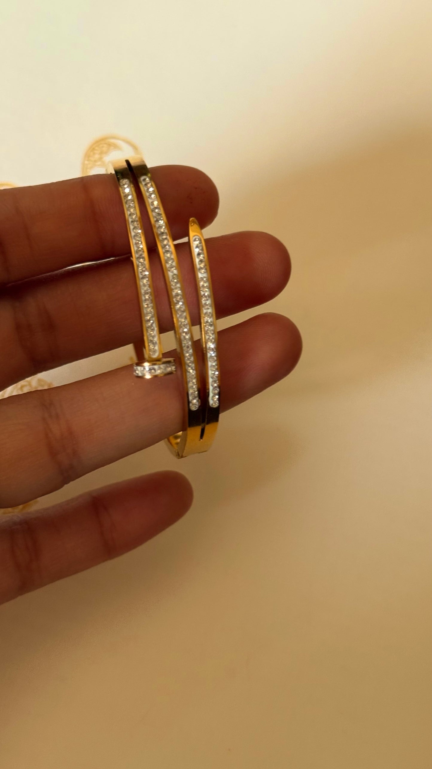 Golden diamond designer cocktail bracelet
