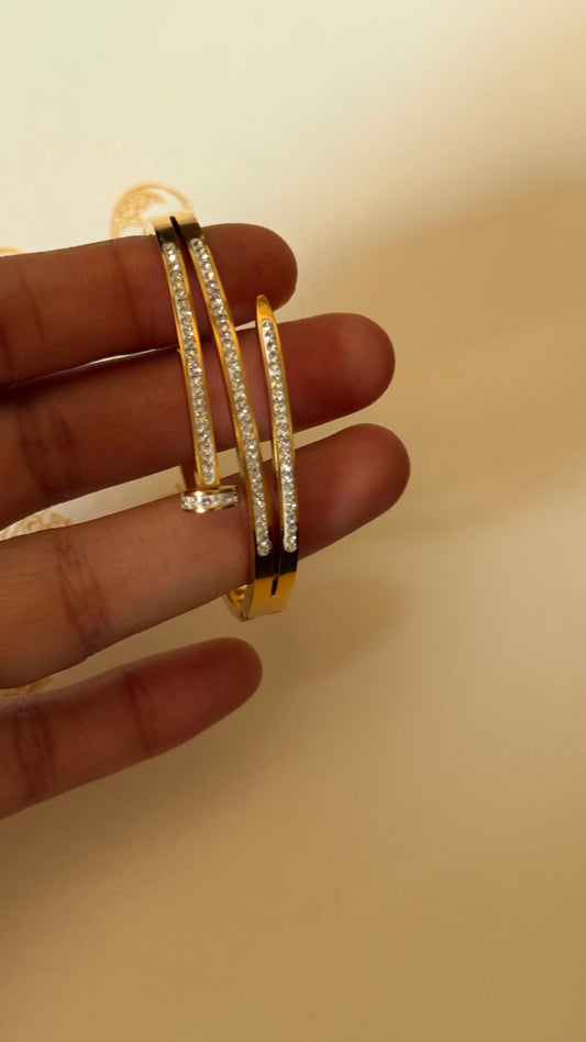 Golden diamond designer cocktail bracelet