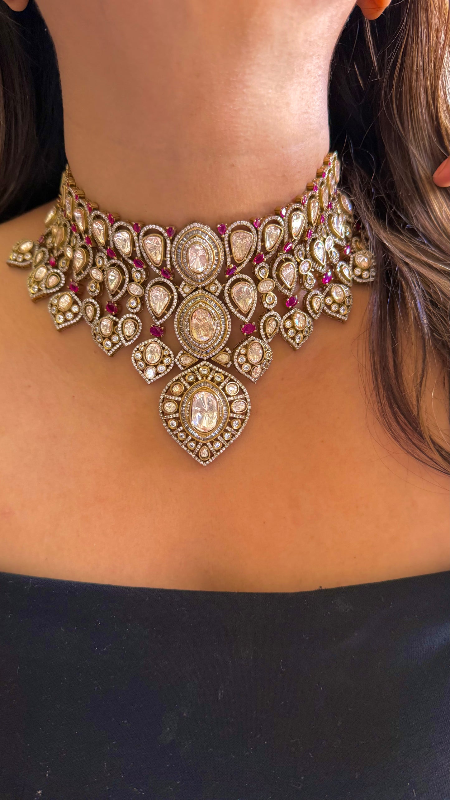Ruby Victorian Lv Shade choker Necklace