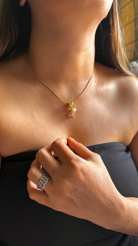 Clustered Ring and Pastel Floral Pendant