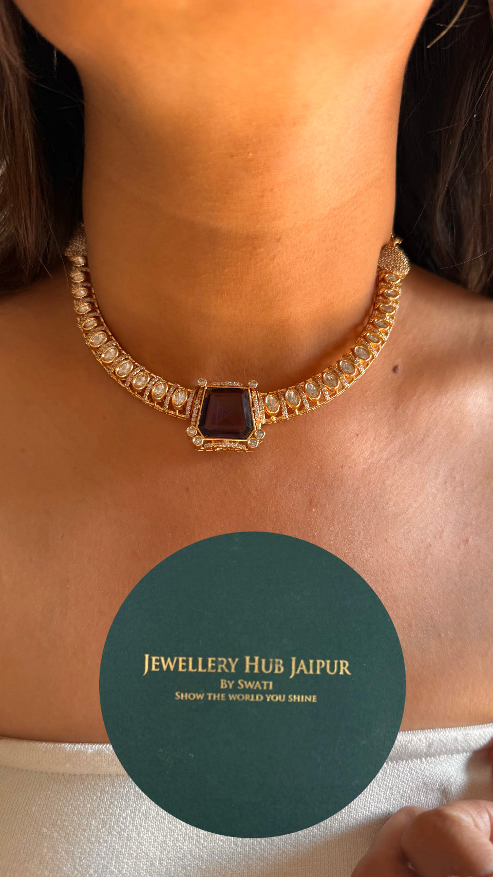 Tanzanite gold necklace