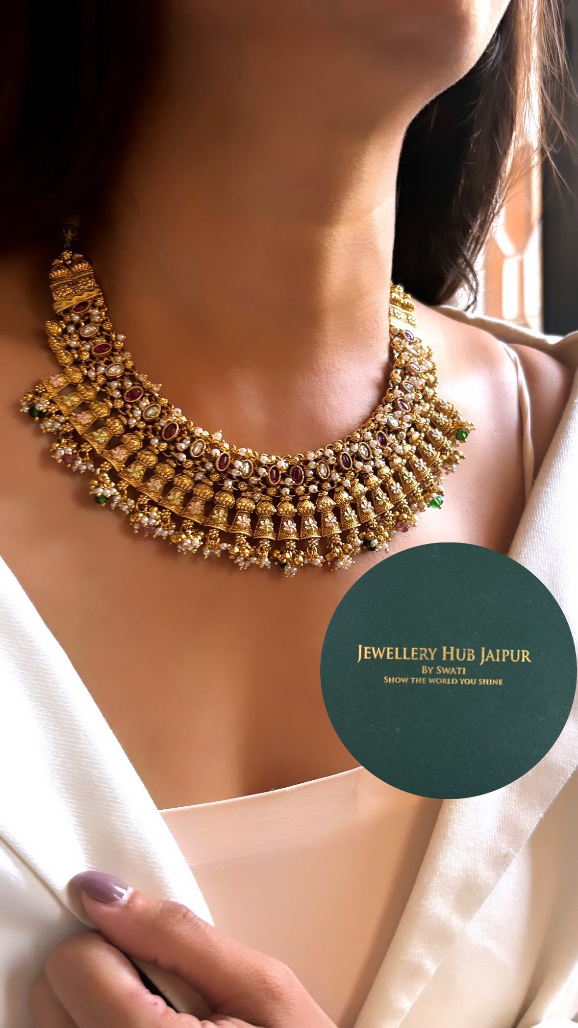 Meenakari heritage collar necklace