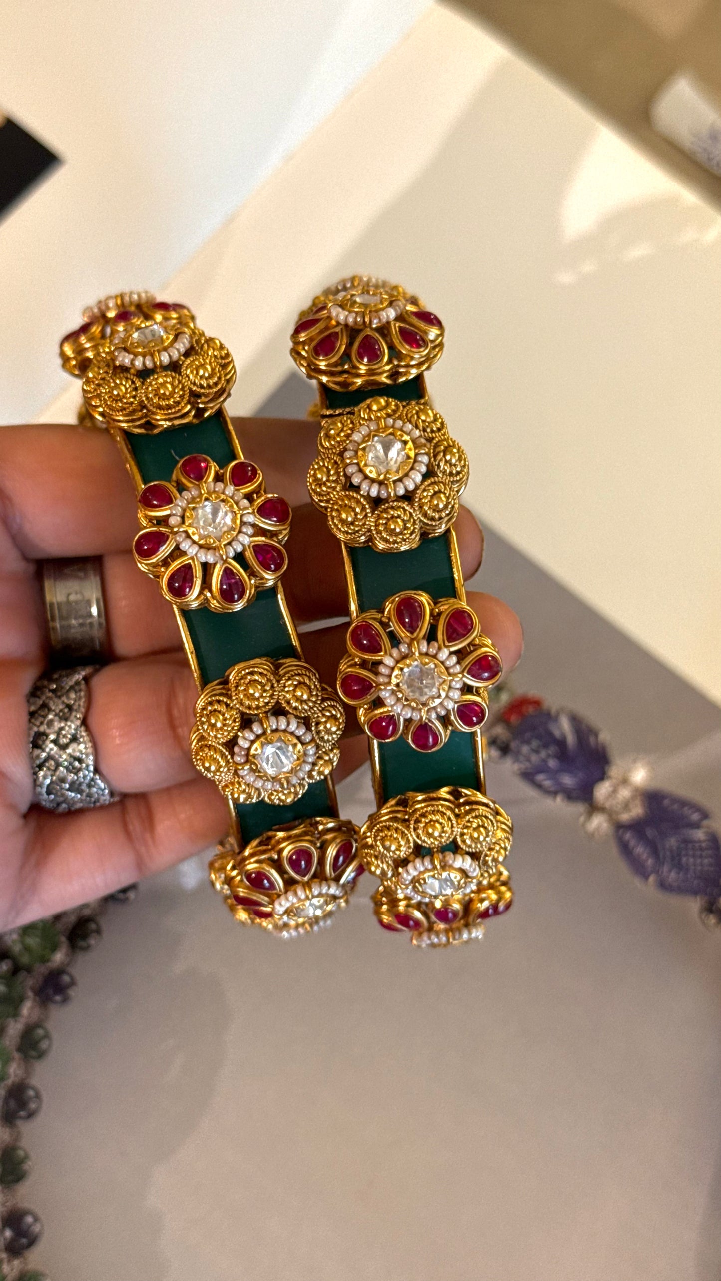 Emerald & Ruby Royal Heritage bangles