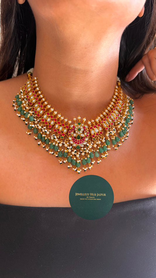Paachi kundan jadau nacklace