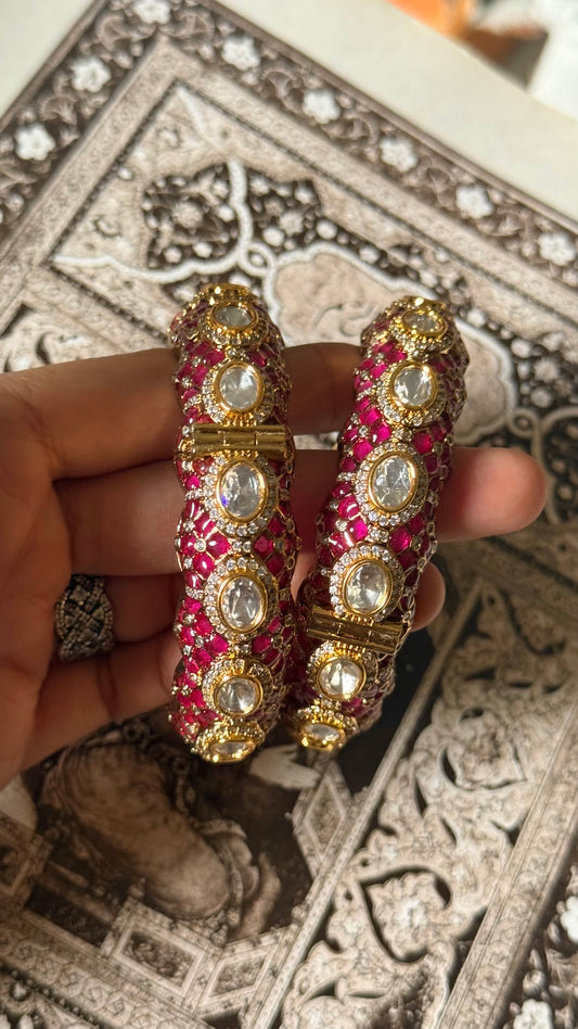 Rani pink katdana moissanite openable bangle