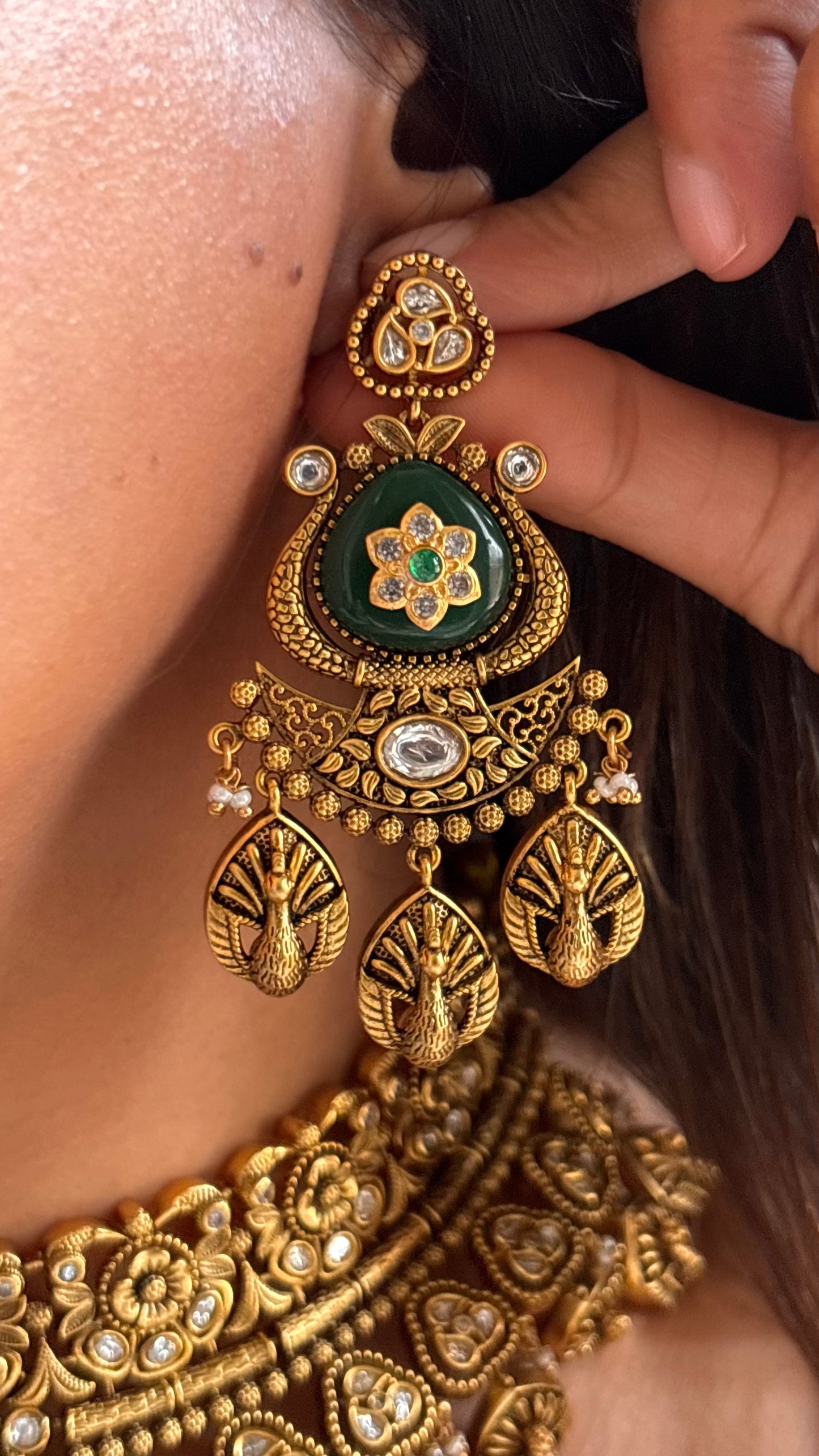 Dark emerald heritage rajwada Necklace
