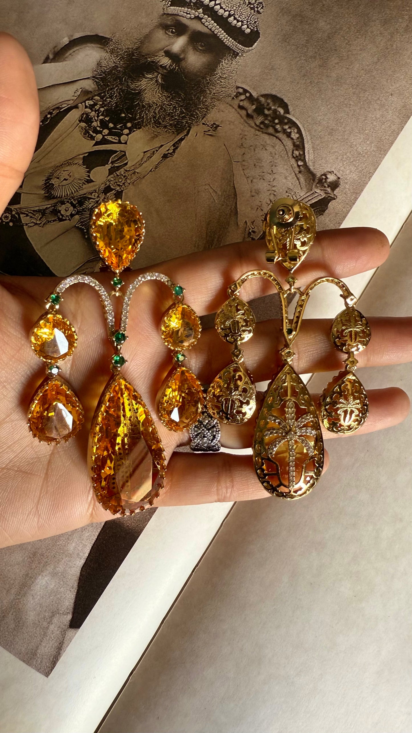 Sabhyasachi inspired tatoz & emerald danglers
