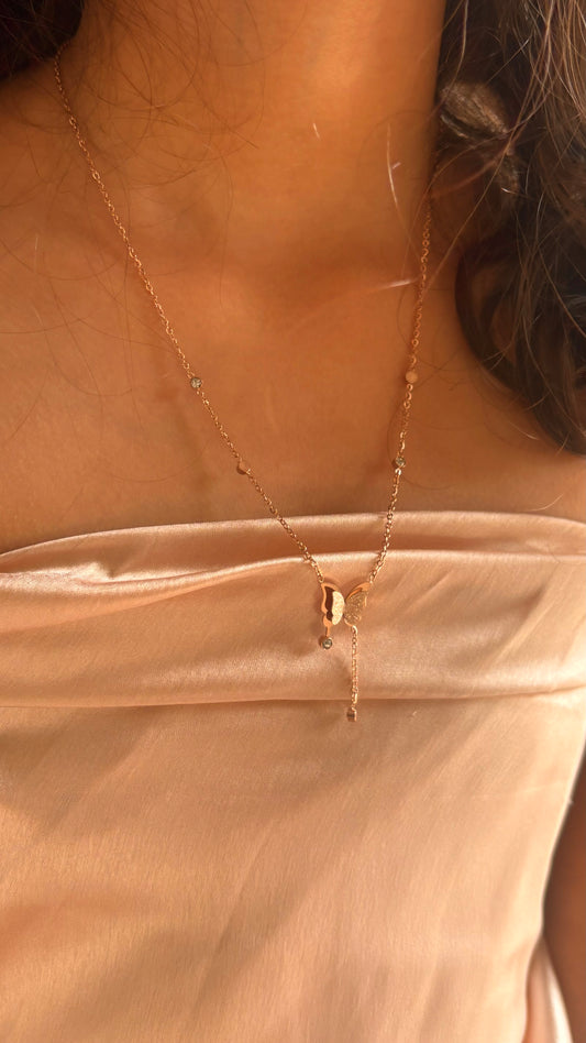 Rosegold butterfly necklace