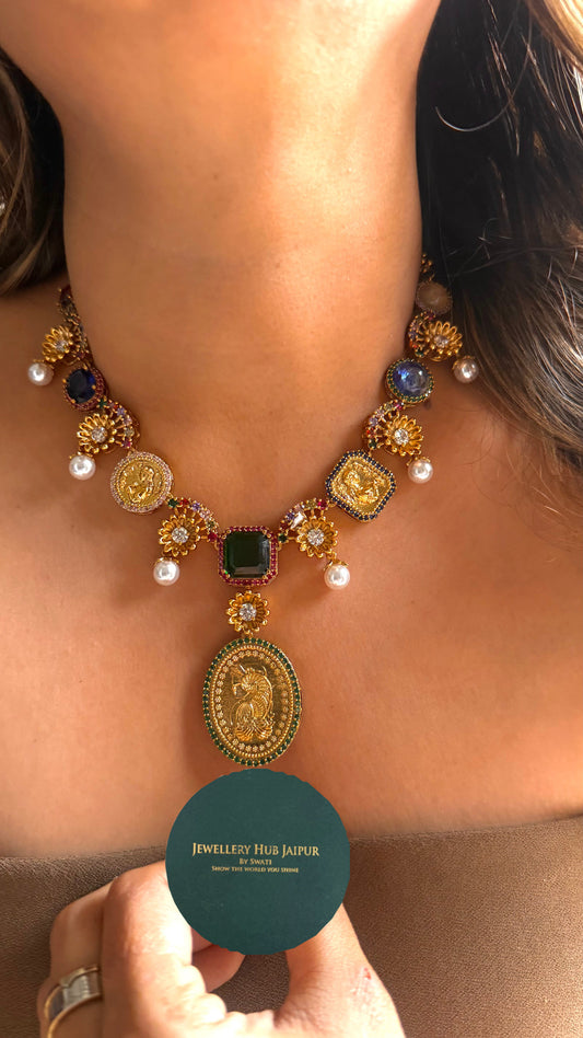 Victorian coin inspired designer necklace