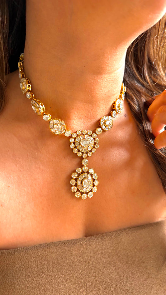 Peeli polki heritage madhubani minimal necklace