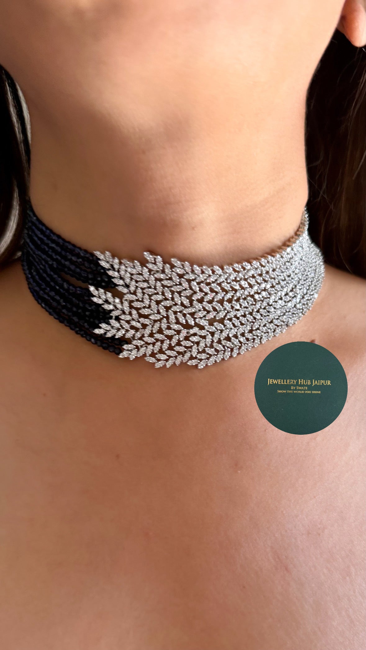 Sapphire Cz diamond designer choker
