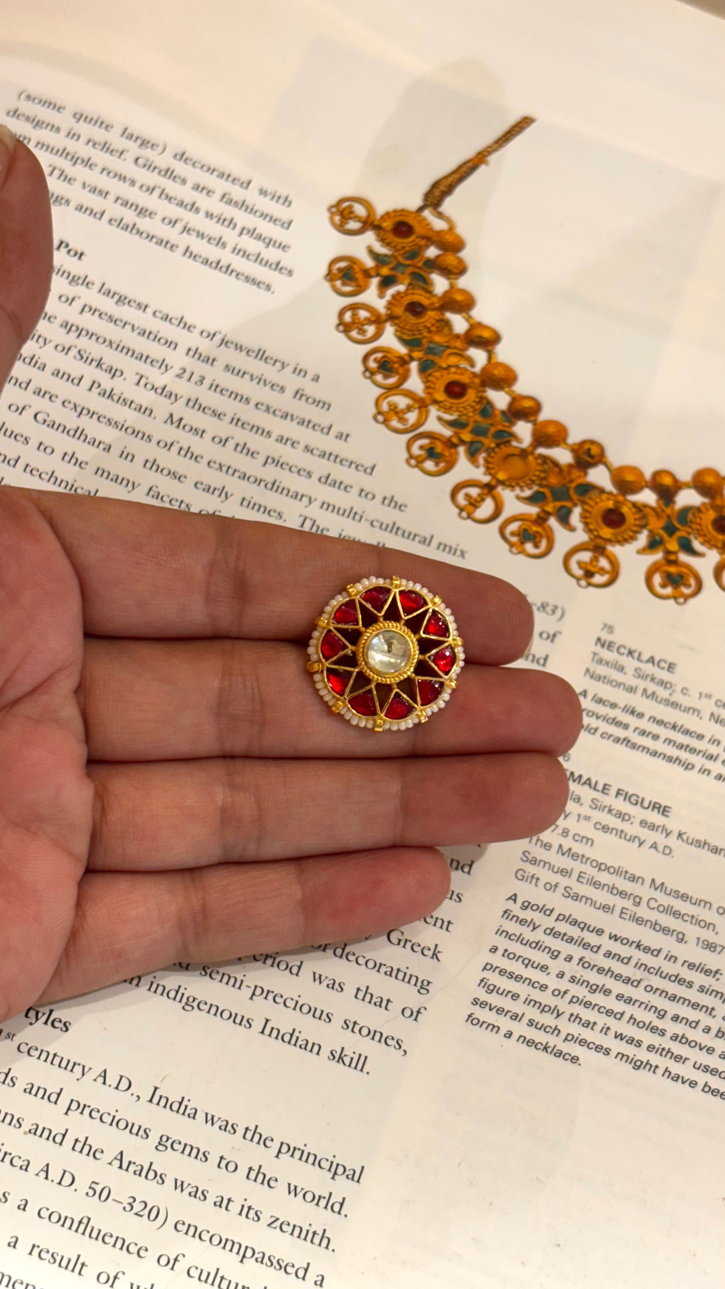 Ruby floral Paachi Kundan Ring