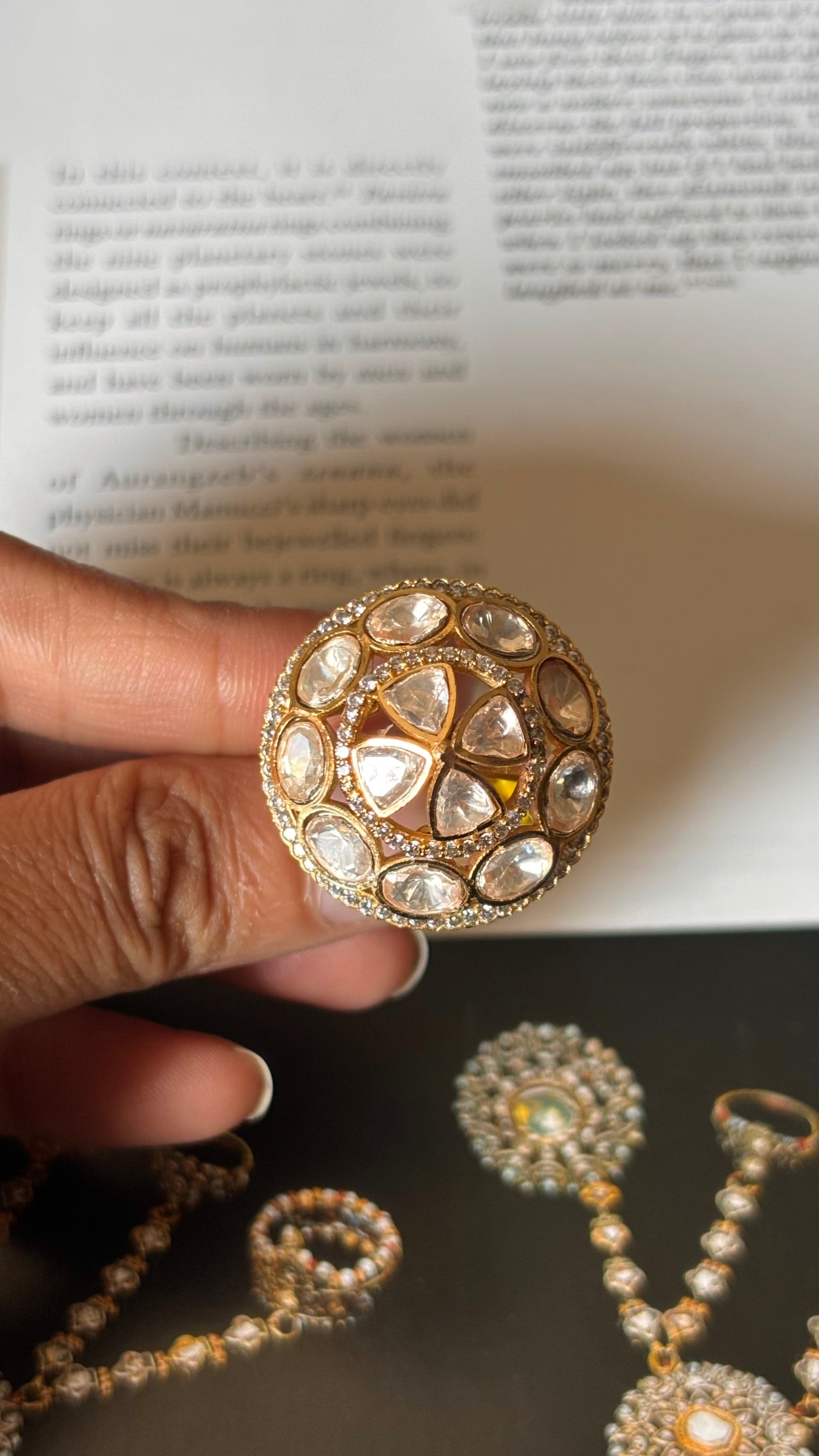 Moissanite polki Ring