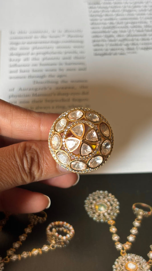 Moissanite polki Ring