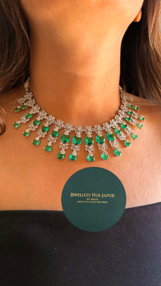 Mint minmal diamond necklace