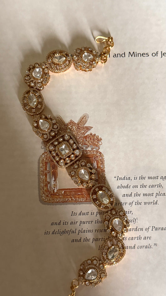 Moissanite polki victorian sheesh patti