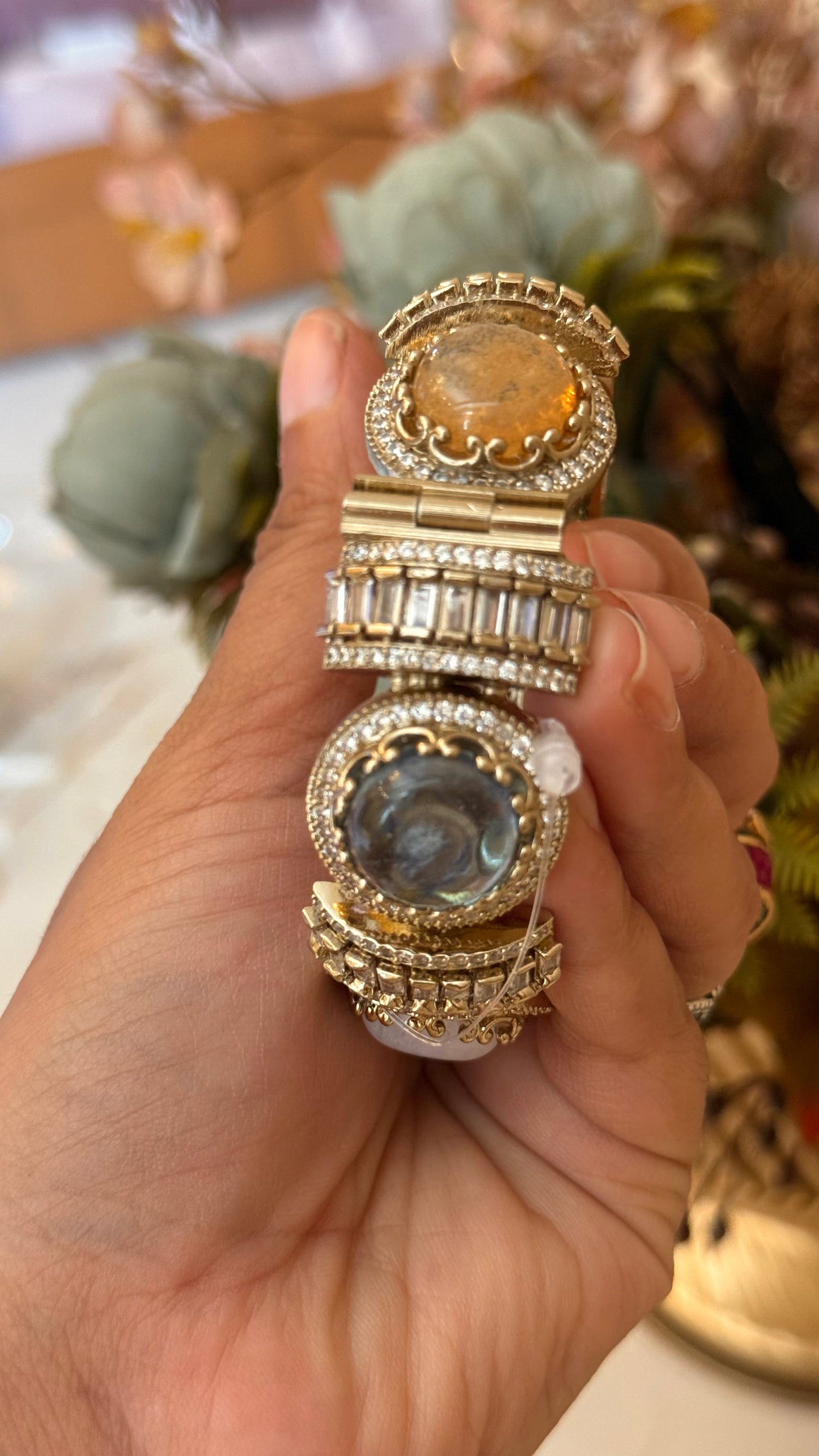 Sabya Inspired Natural Gem Victorian Bangle