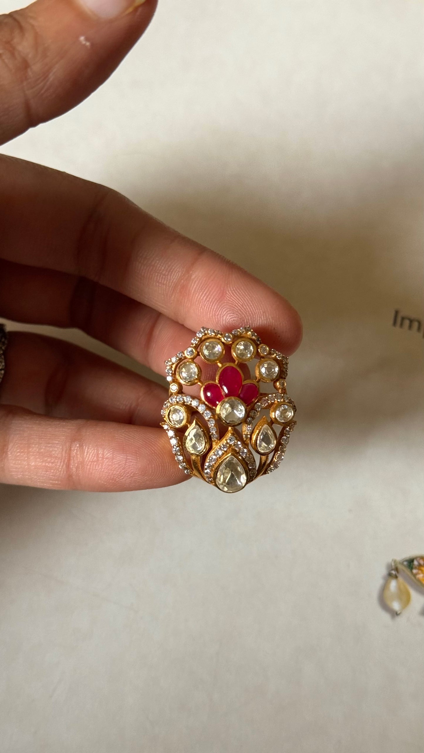 Ruby katdana moissanite adjustable ring