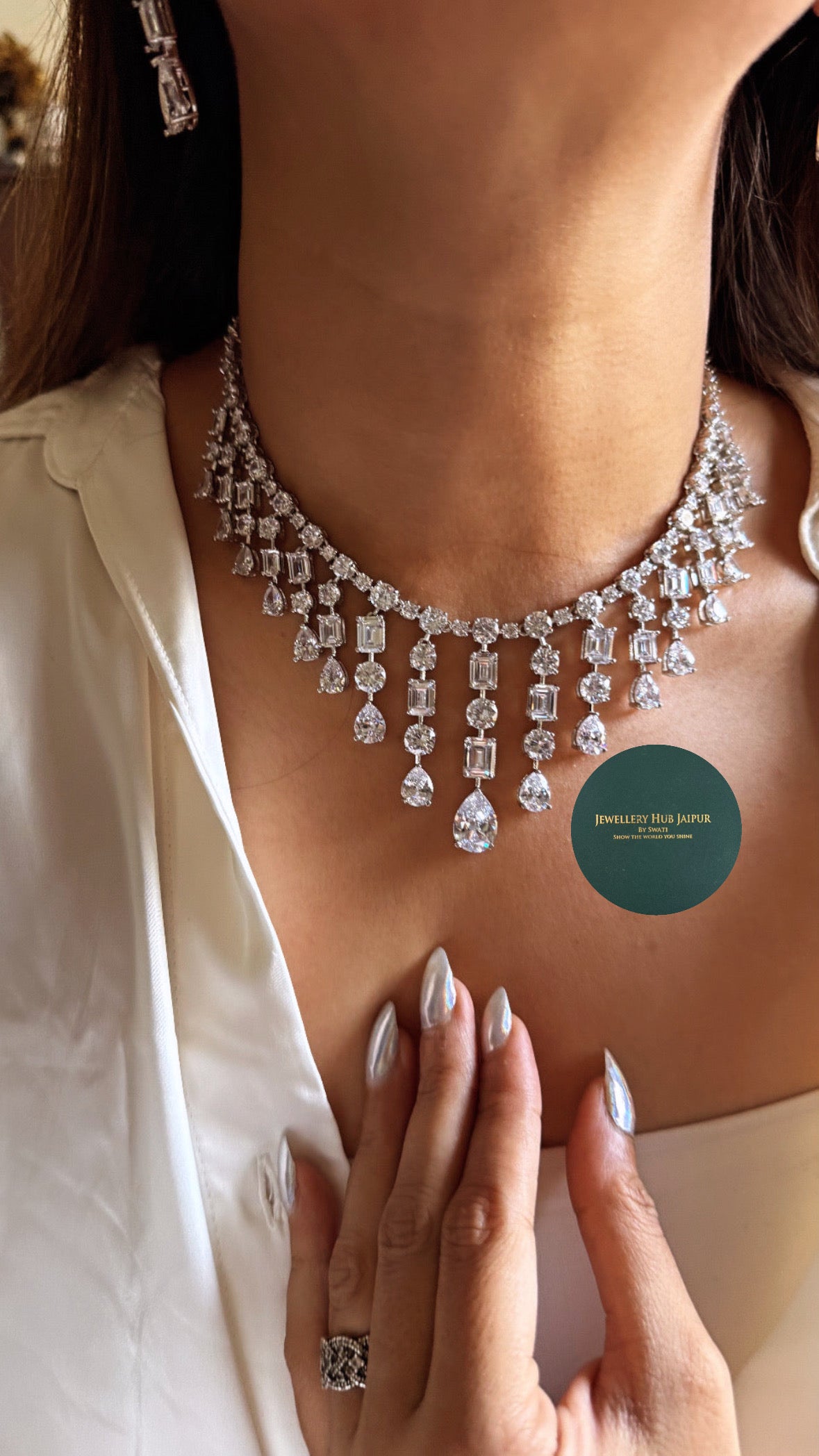 CZ diamond designer necklace
