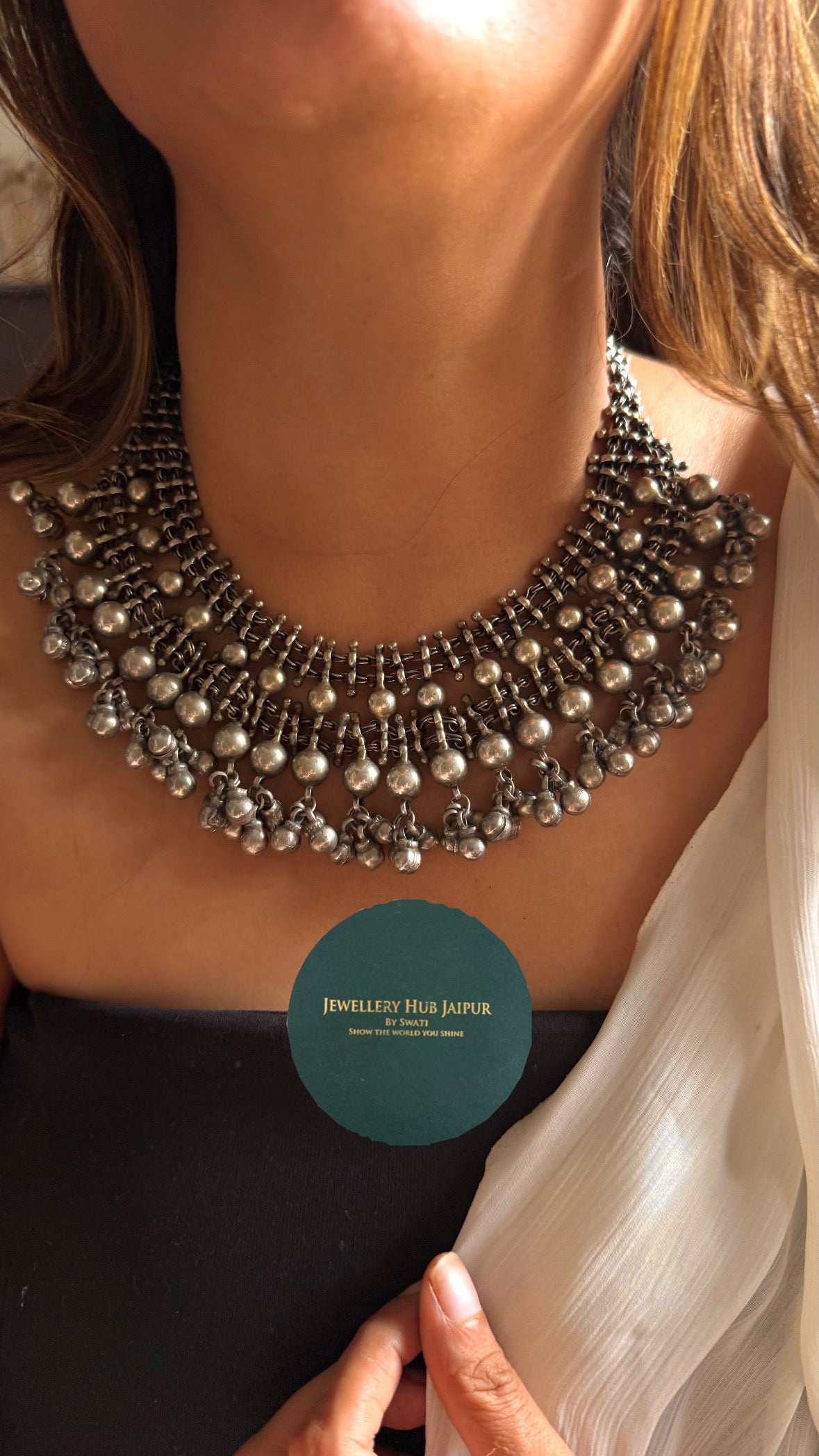 Oxidized Tribal Khasi Ghungroo Statement Necklace