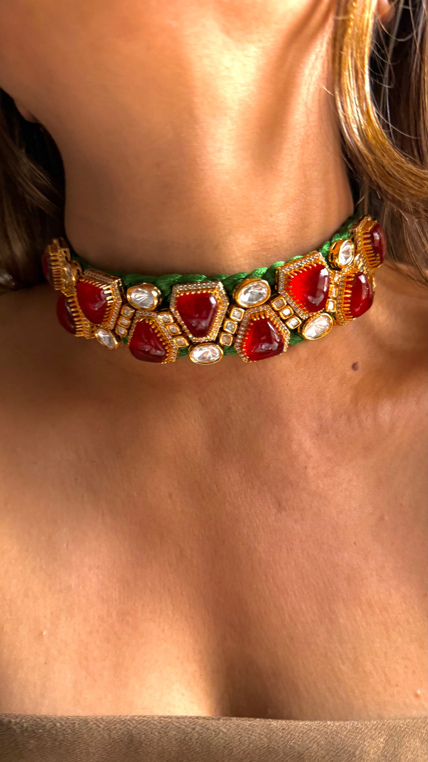 Ruby Doublets & Emerald Rajwada Statement