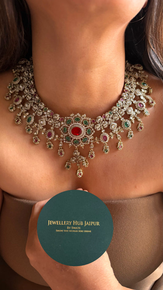 Anokhi floral designer collar Necklace