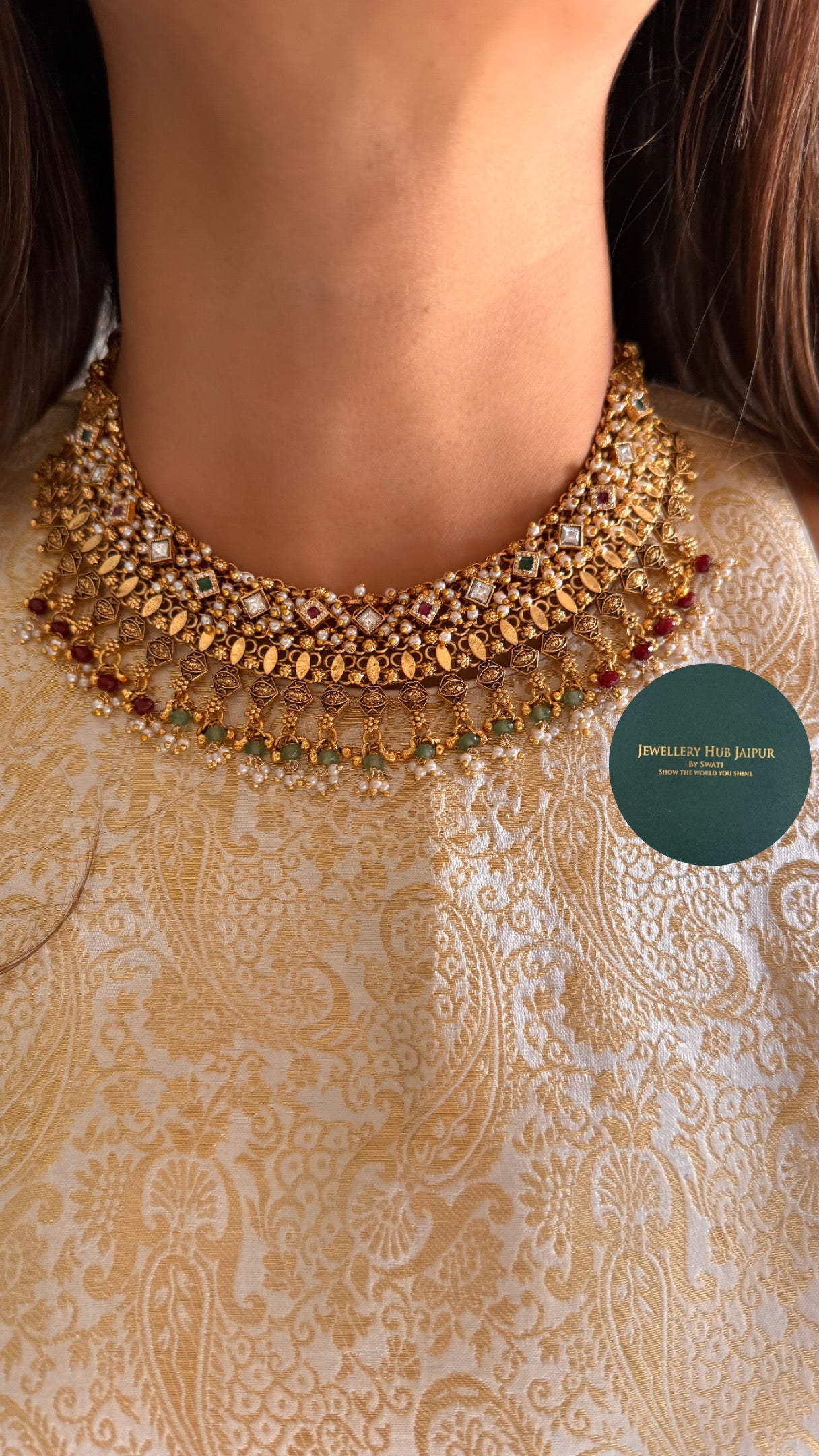 Ruby & emerald heritage necklace