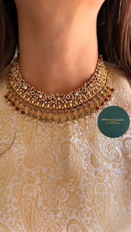 Ruby & emerald heritage necklace