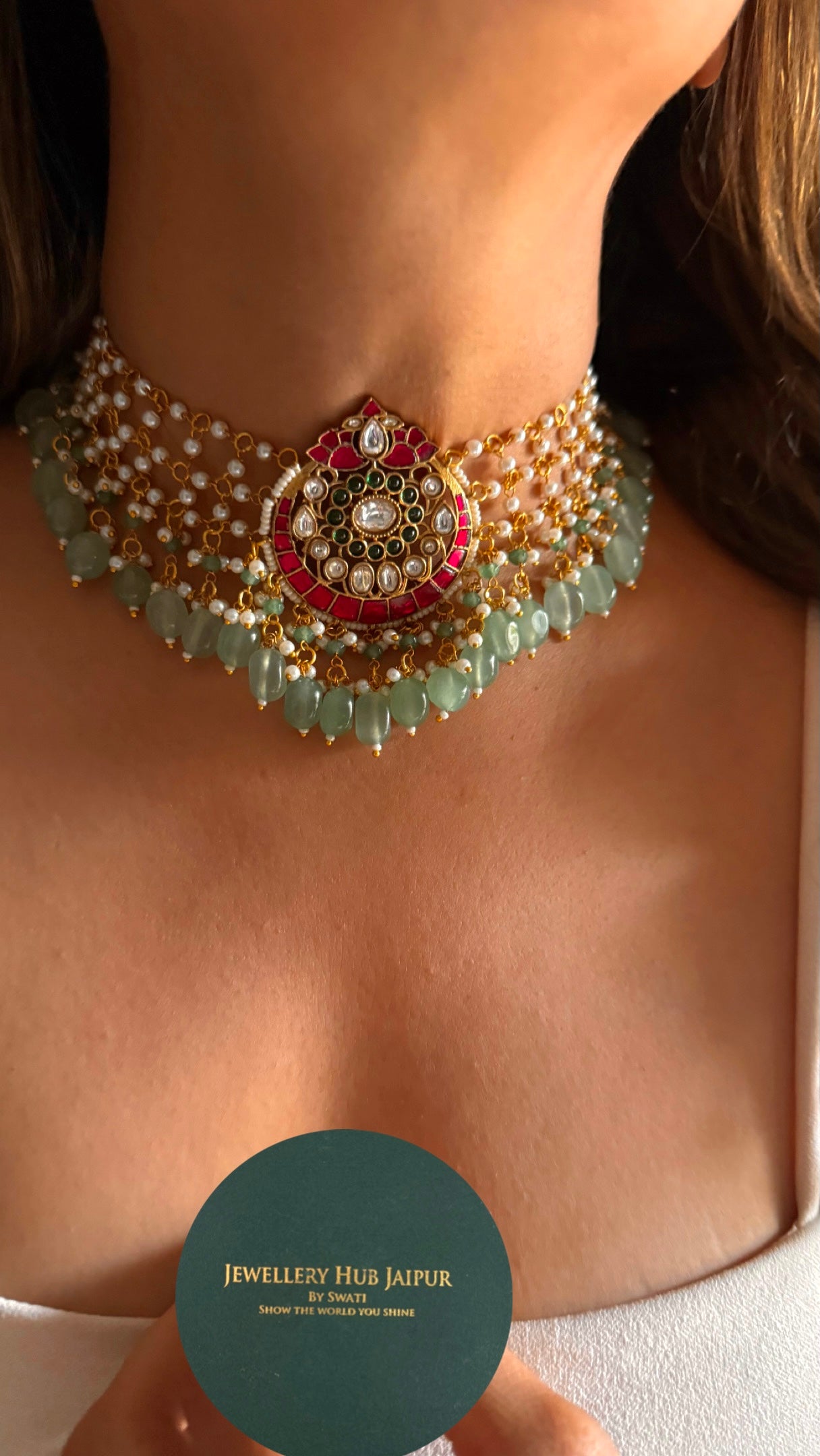 Veera paachi kundan statement choker Necklace
