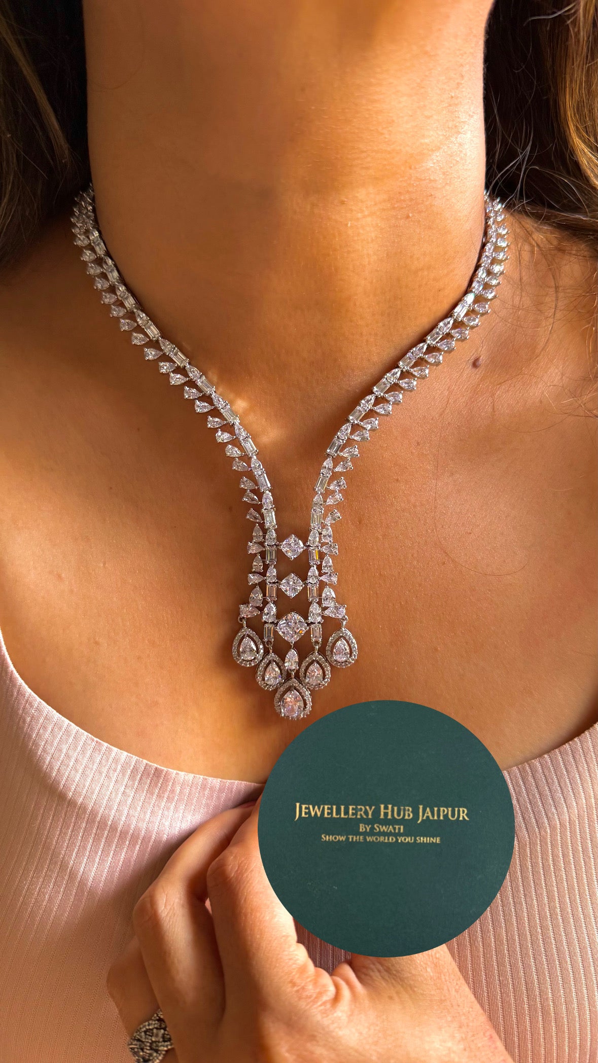 Grand soirée cz diamond radiance necklace