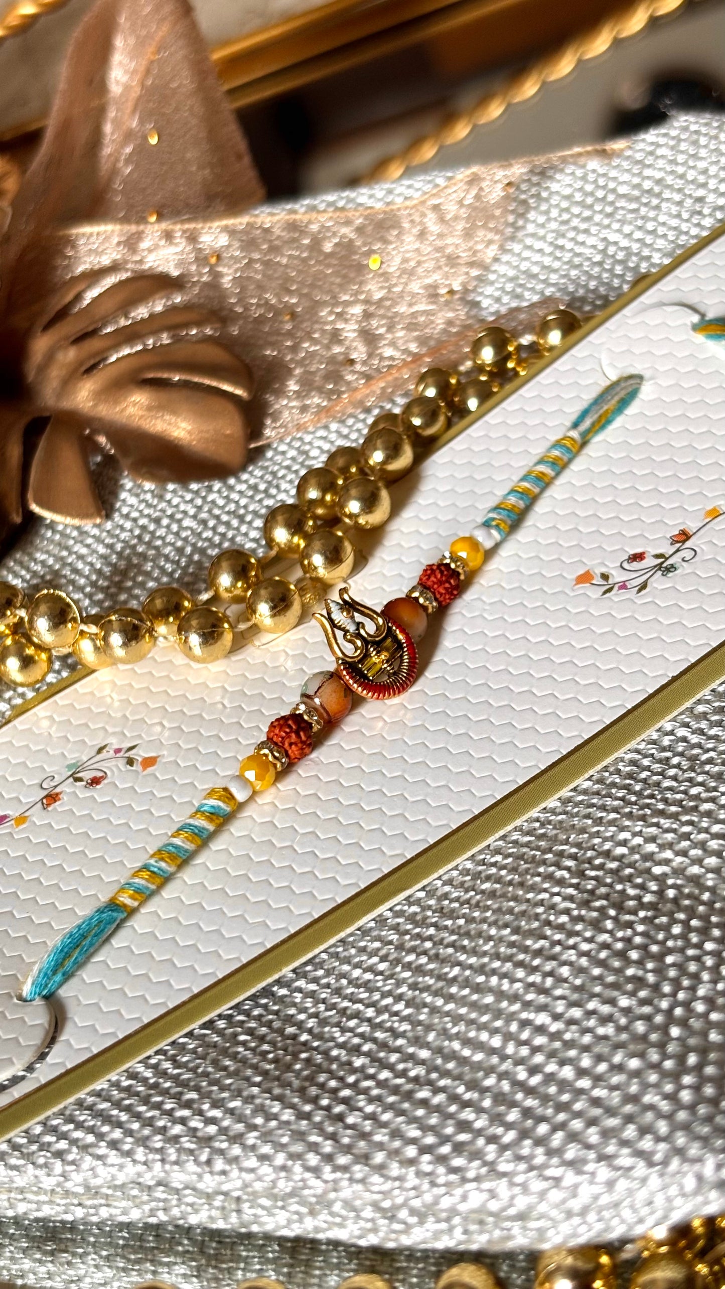 Lord shiva inspired Rudraksh rakhi ( shipping will be extra )