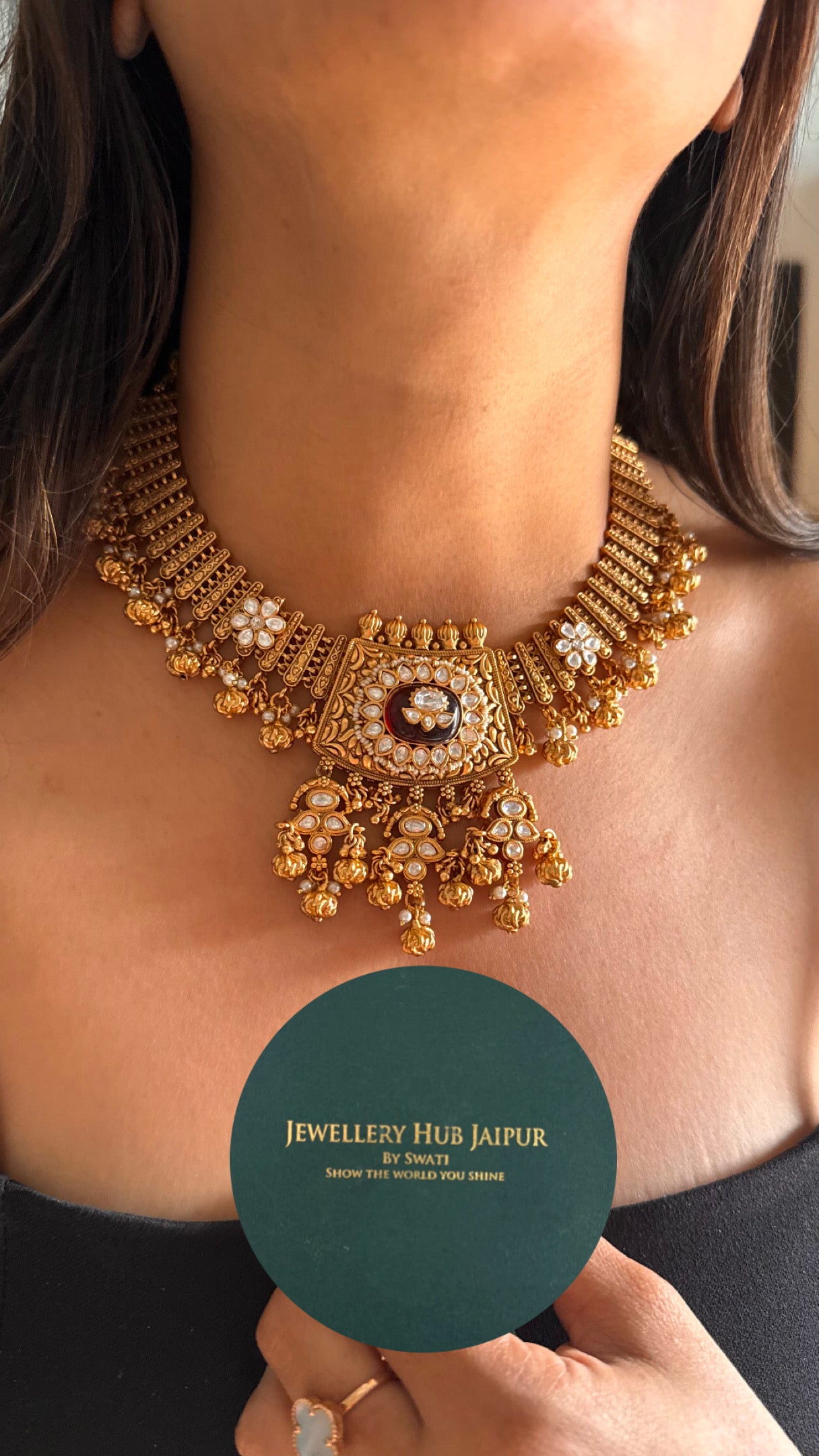 Ruby inlay rajwada necklace