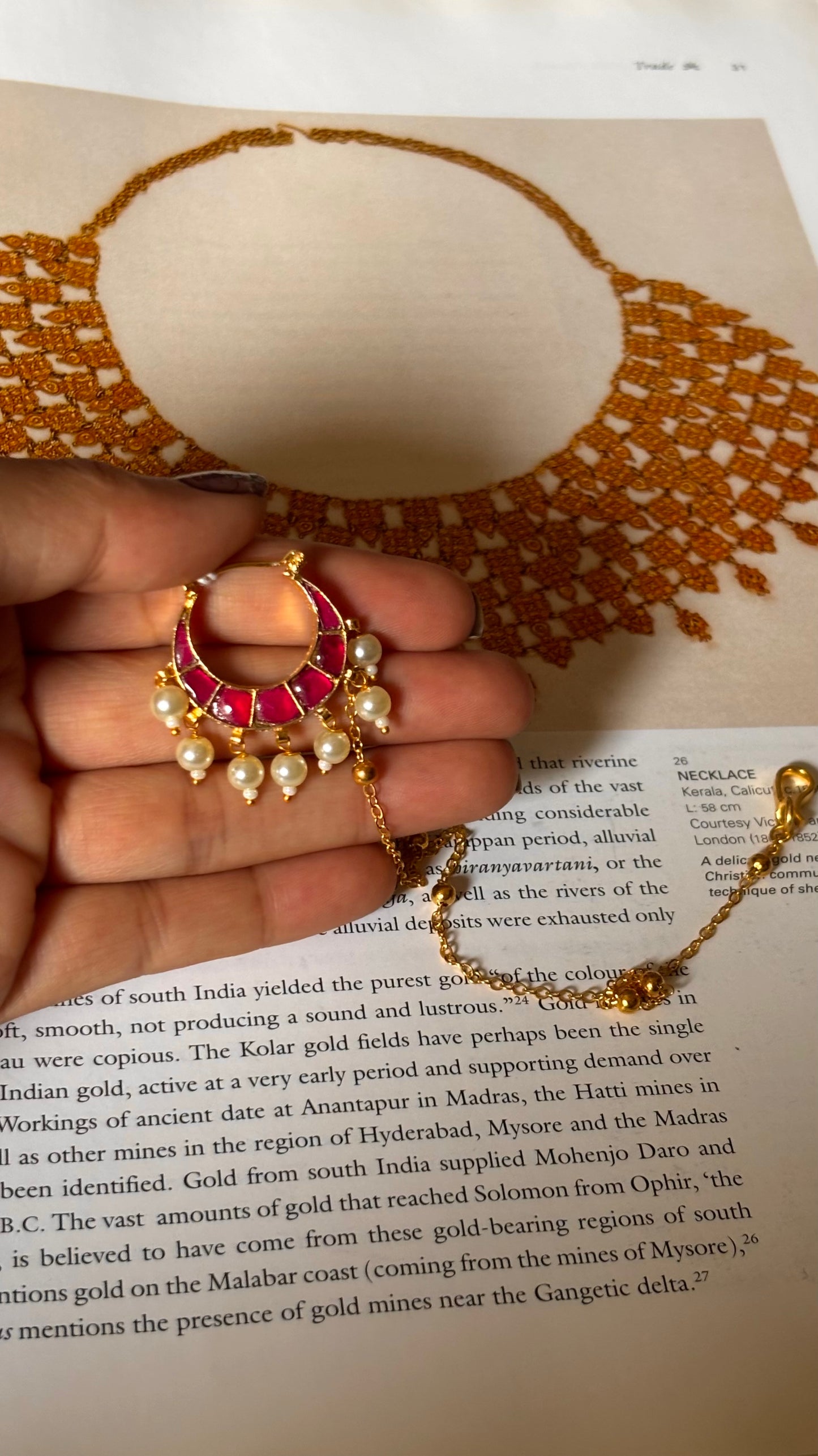Rani pink chaand designer Nath