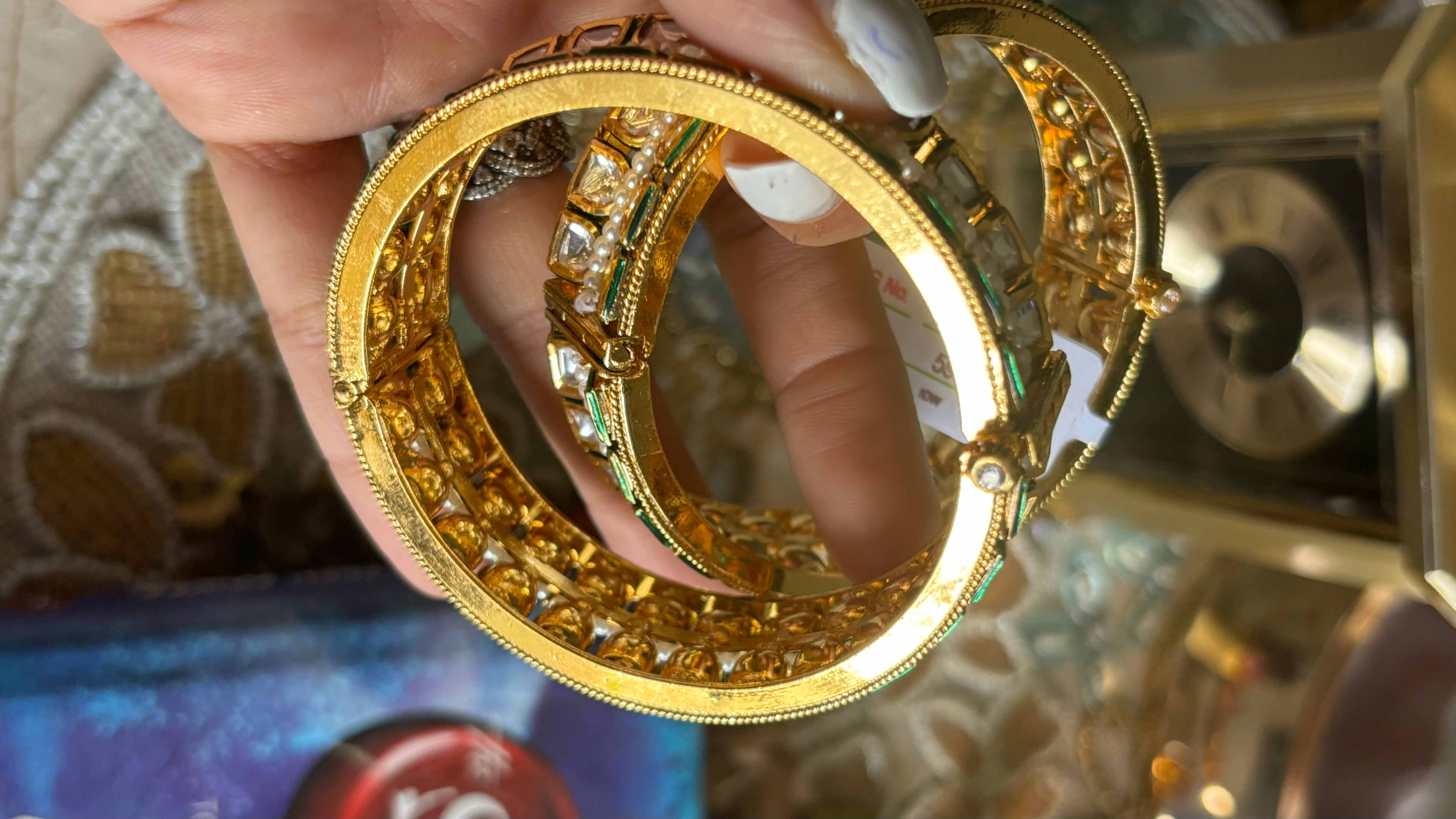 Ac kundan meenakari bangles