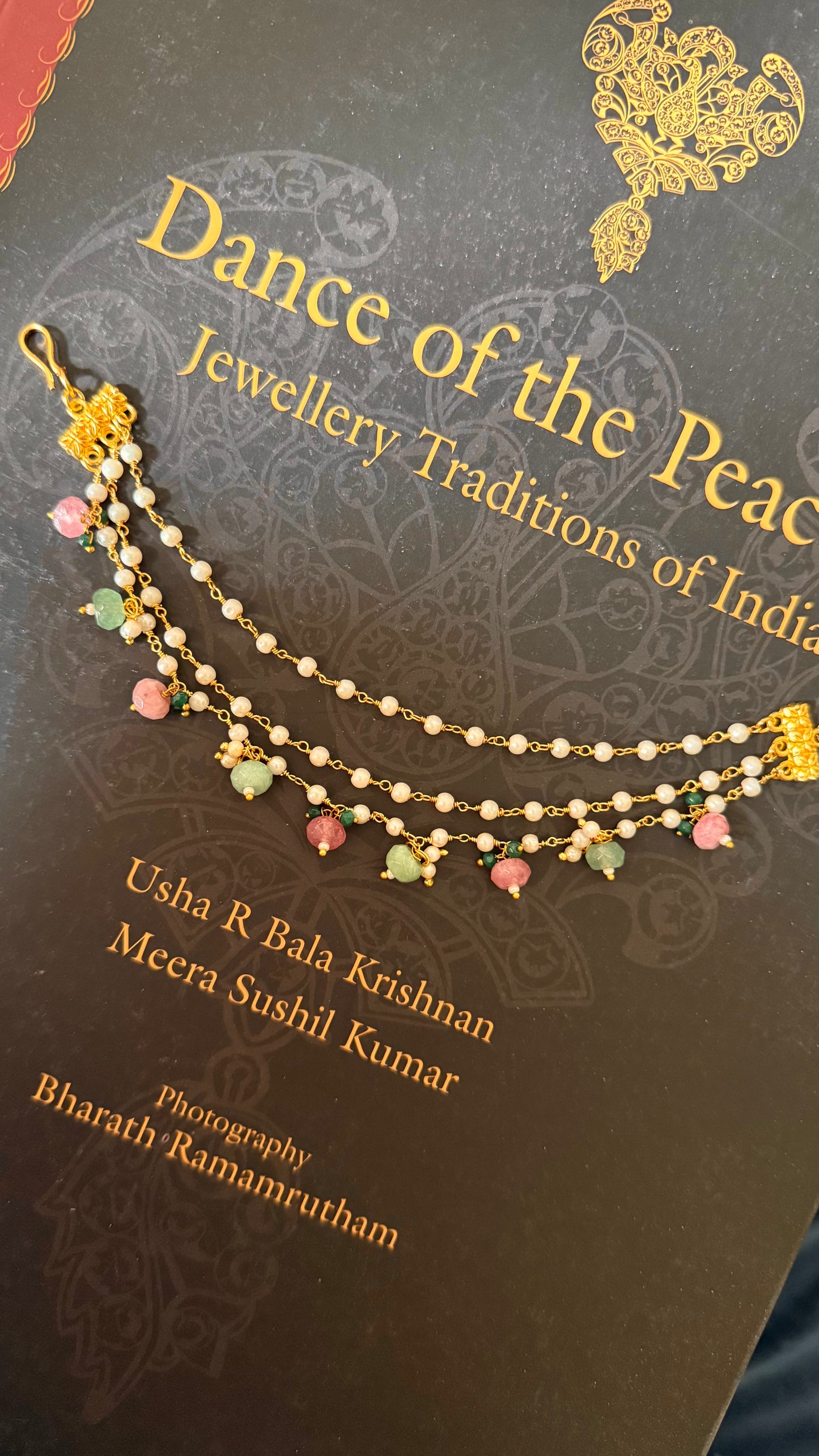 Three layer mint & rose quartz ear chain