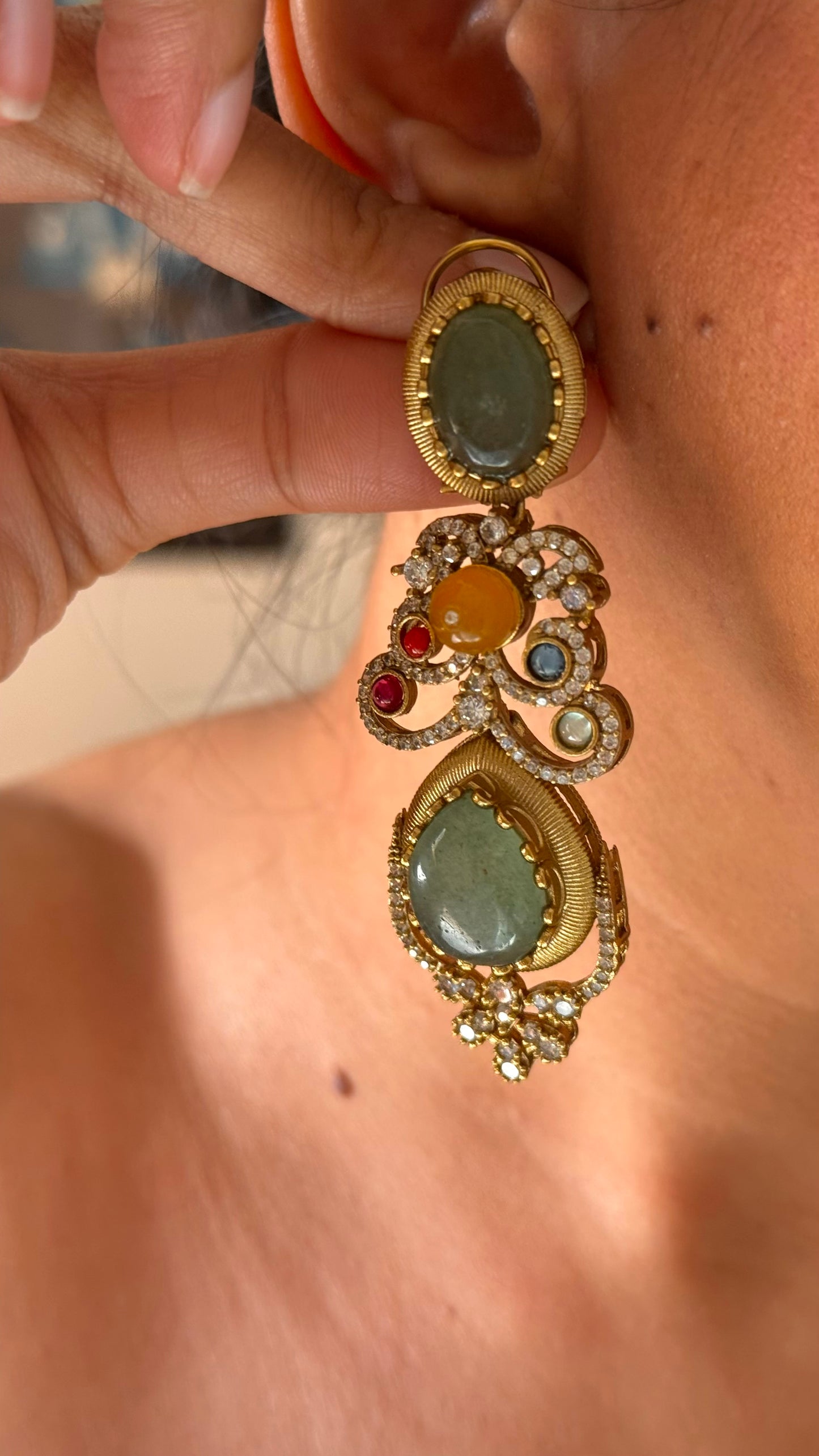 Sabyasachi inspired mint cocktail necklace