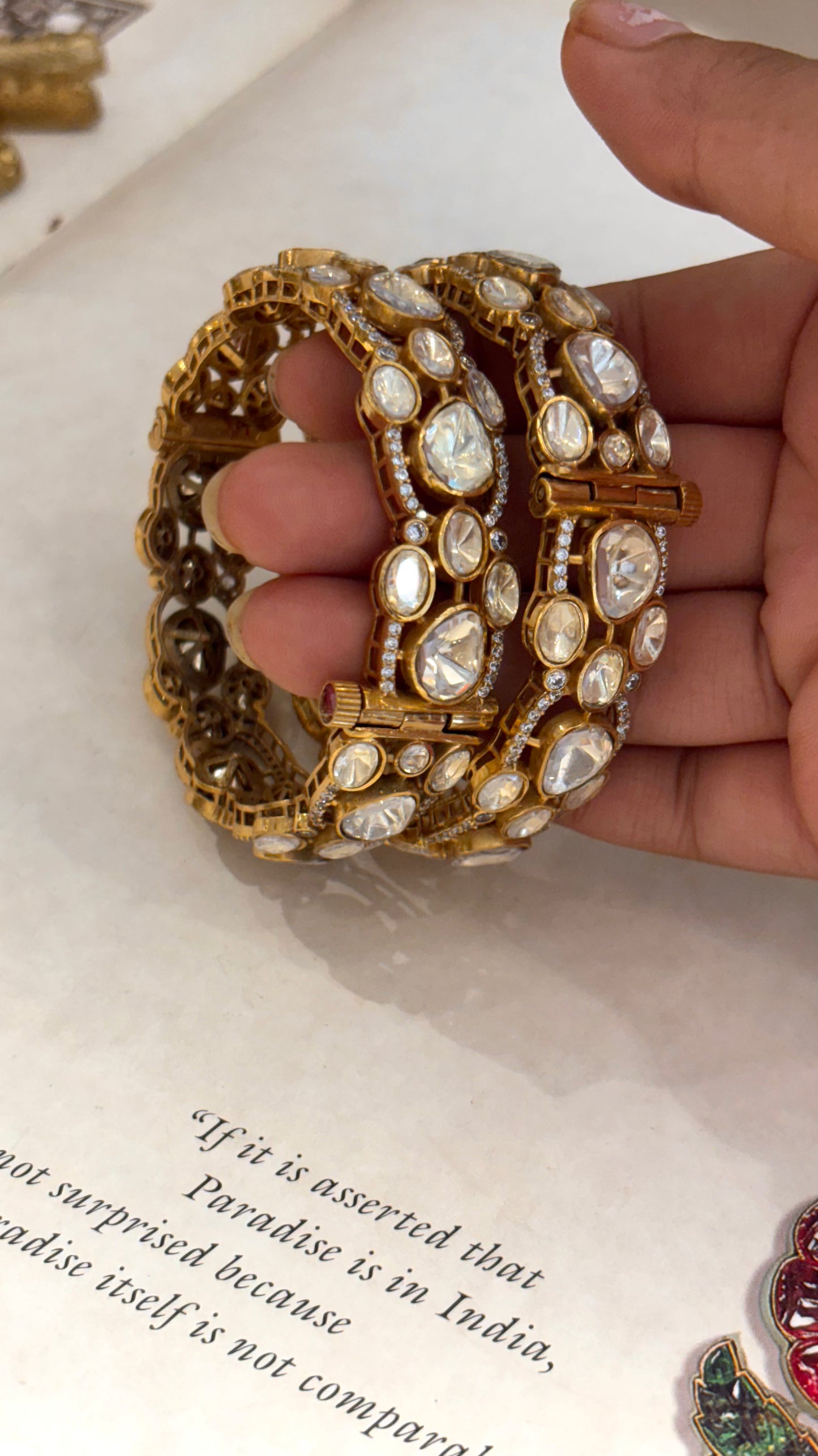 Uncut peeli polki bangles