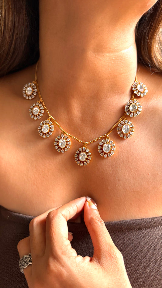Moissanite floral minimal set