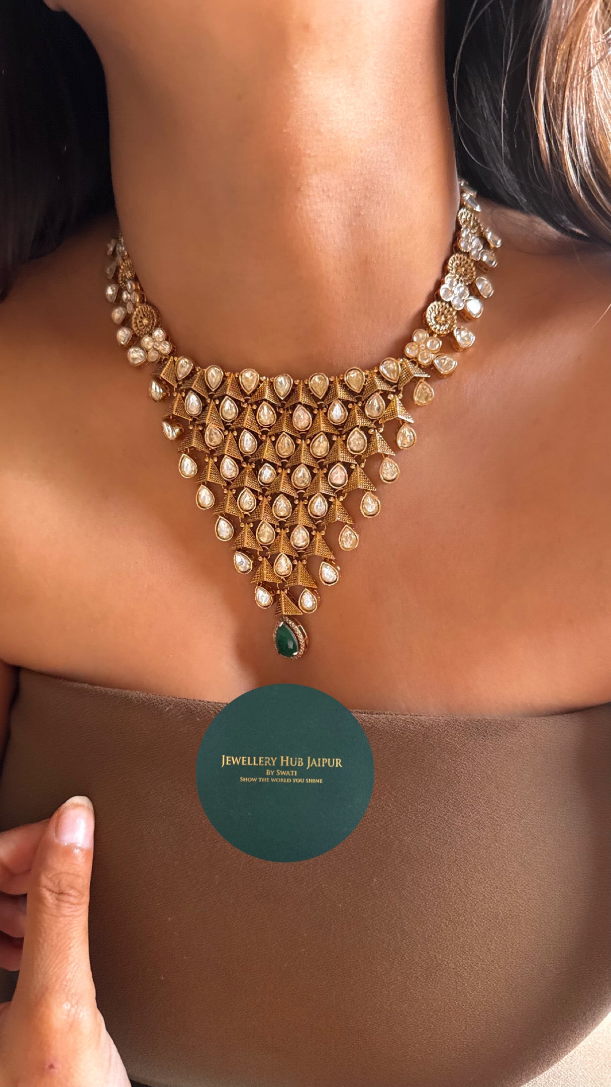 Vintage polki contemporary necklace