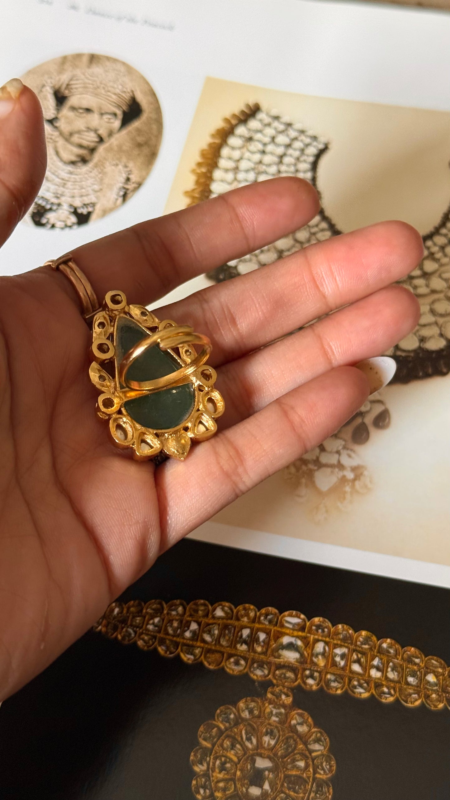 Panna mint inlay ring