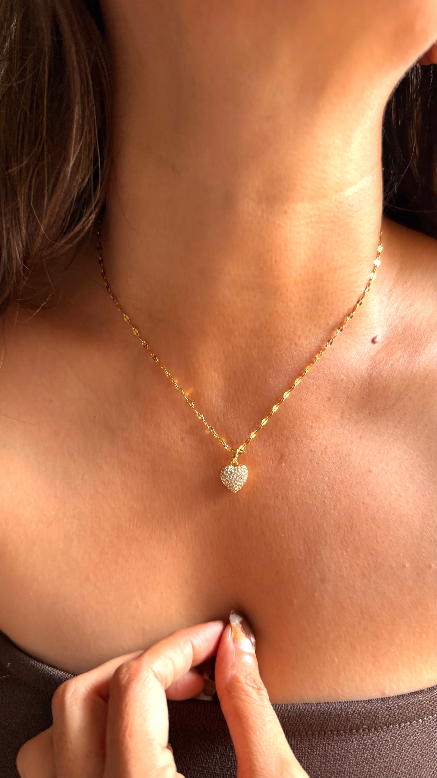 Little heart moissanite minimal set