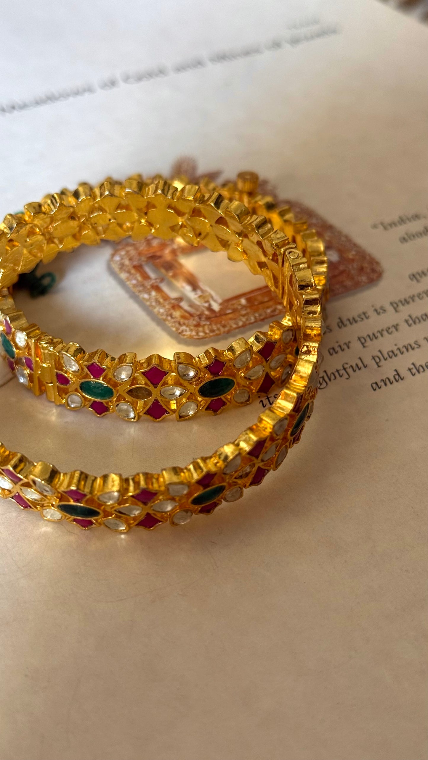 Paachi kundan handmade heritage Bangles