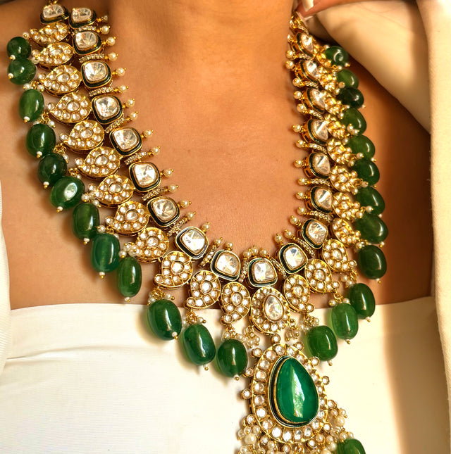 Emerald meenakari heritage rani haar