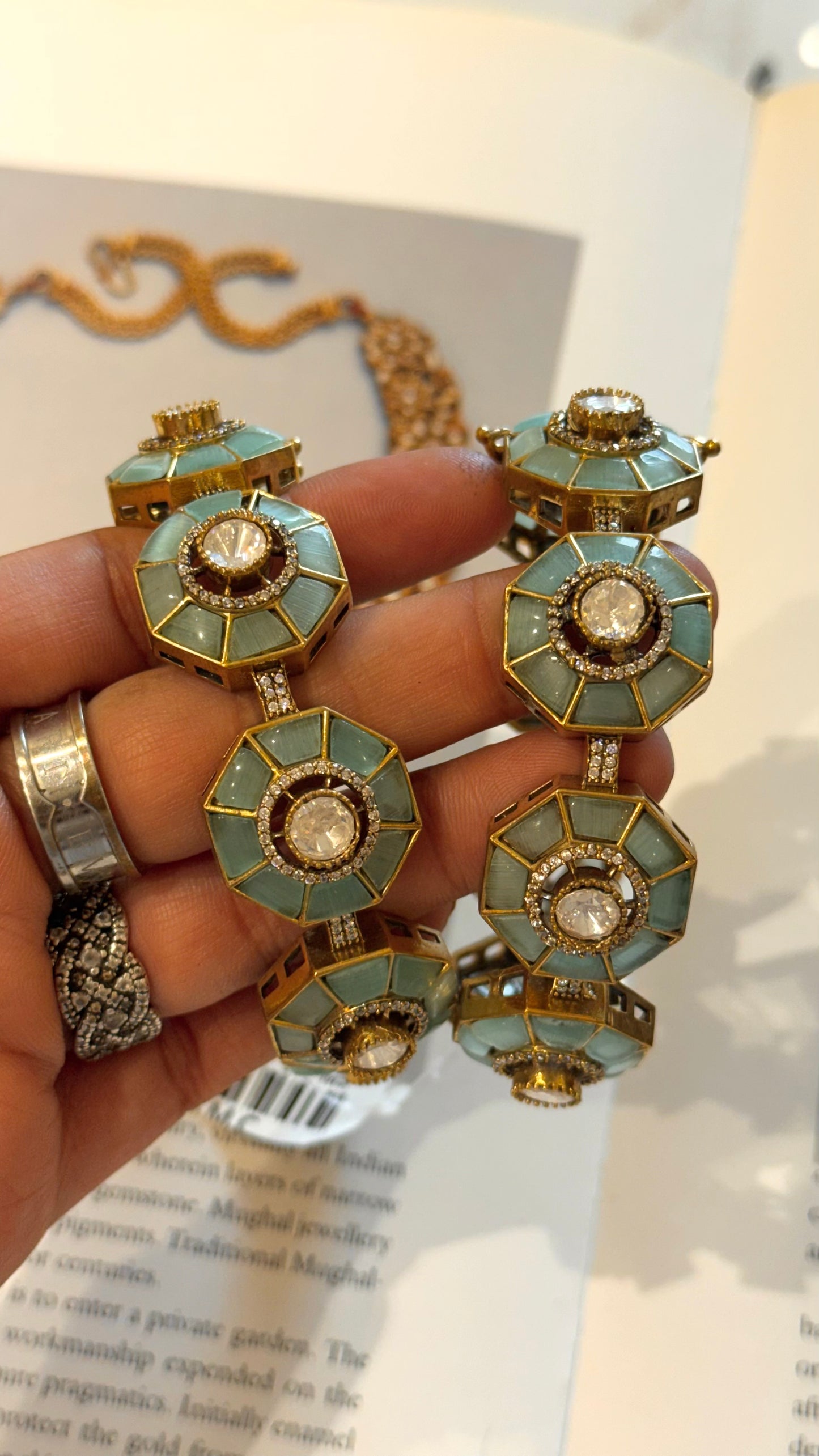 Mint designer Victorian bangles
