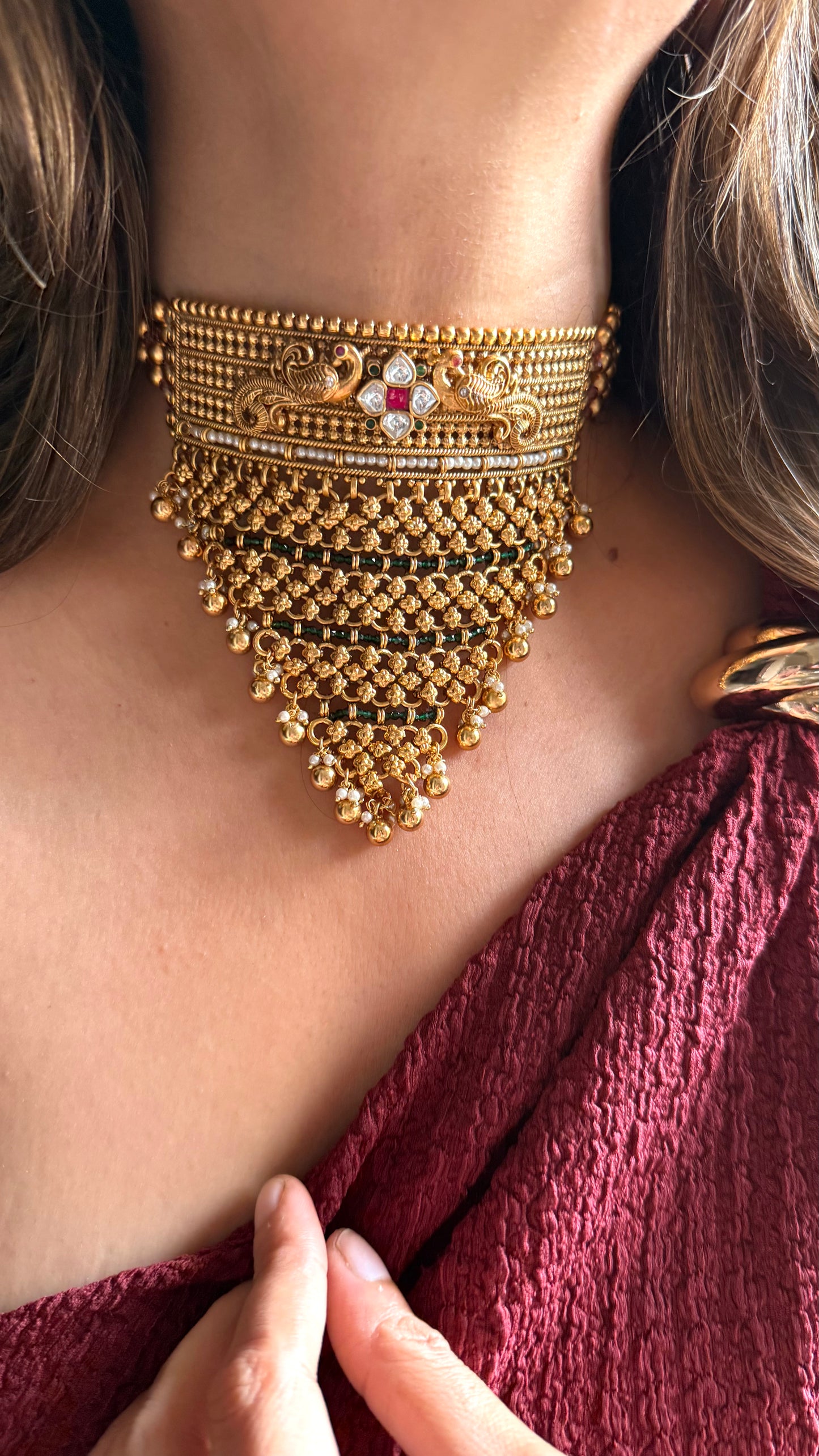 Rajwada paachi aad with Peacock detailing