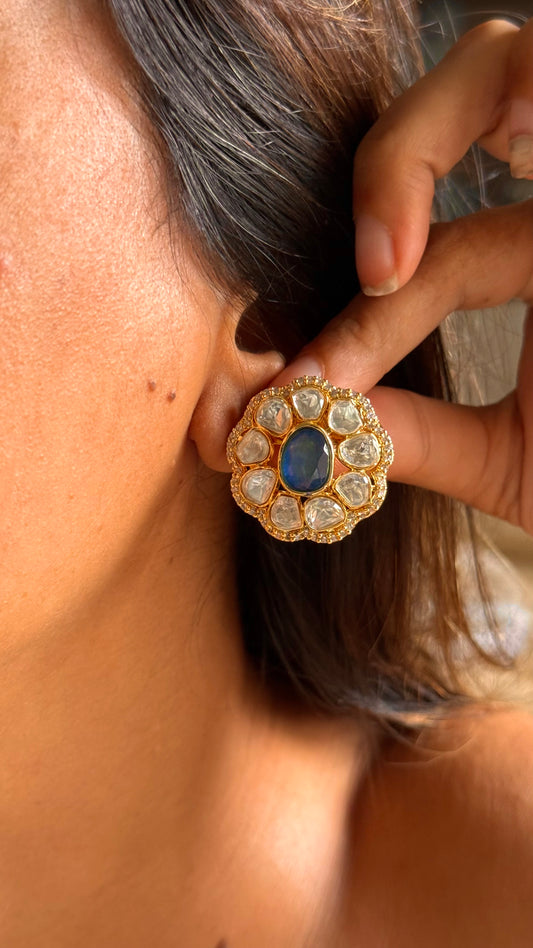 Sapphire real moissanite studs