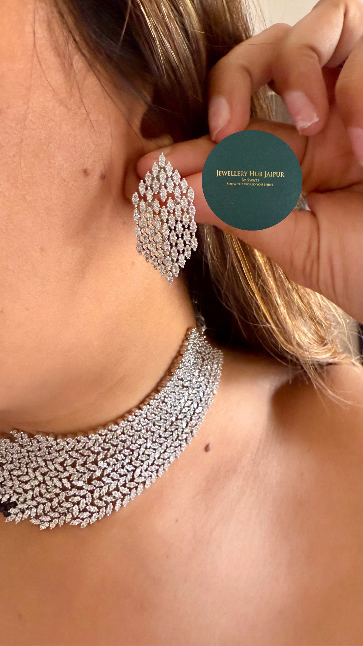 Sapphire Cz diamond designer choker