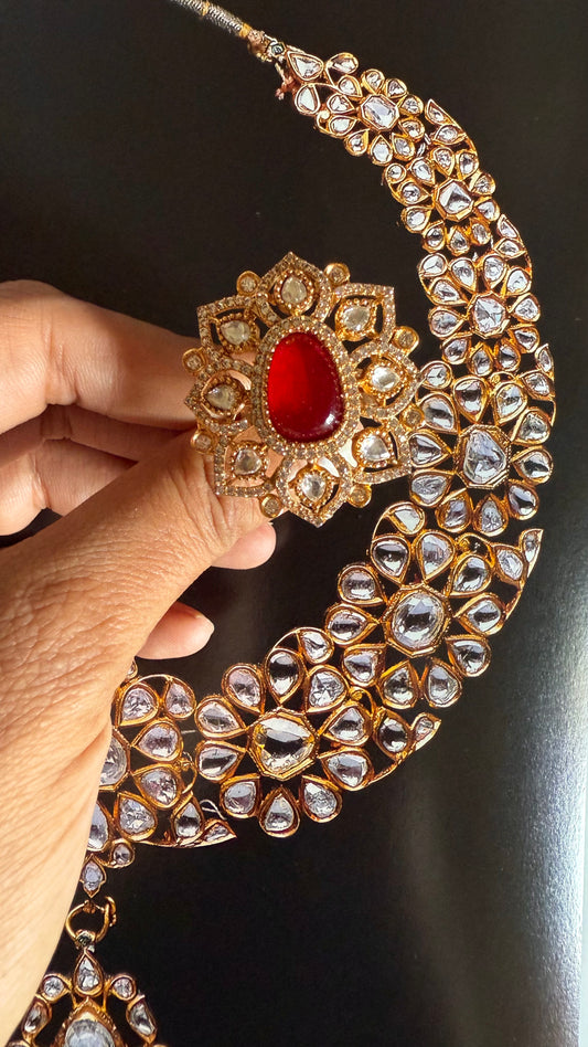 Ruby lotus adjustable ring