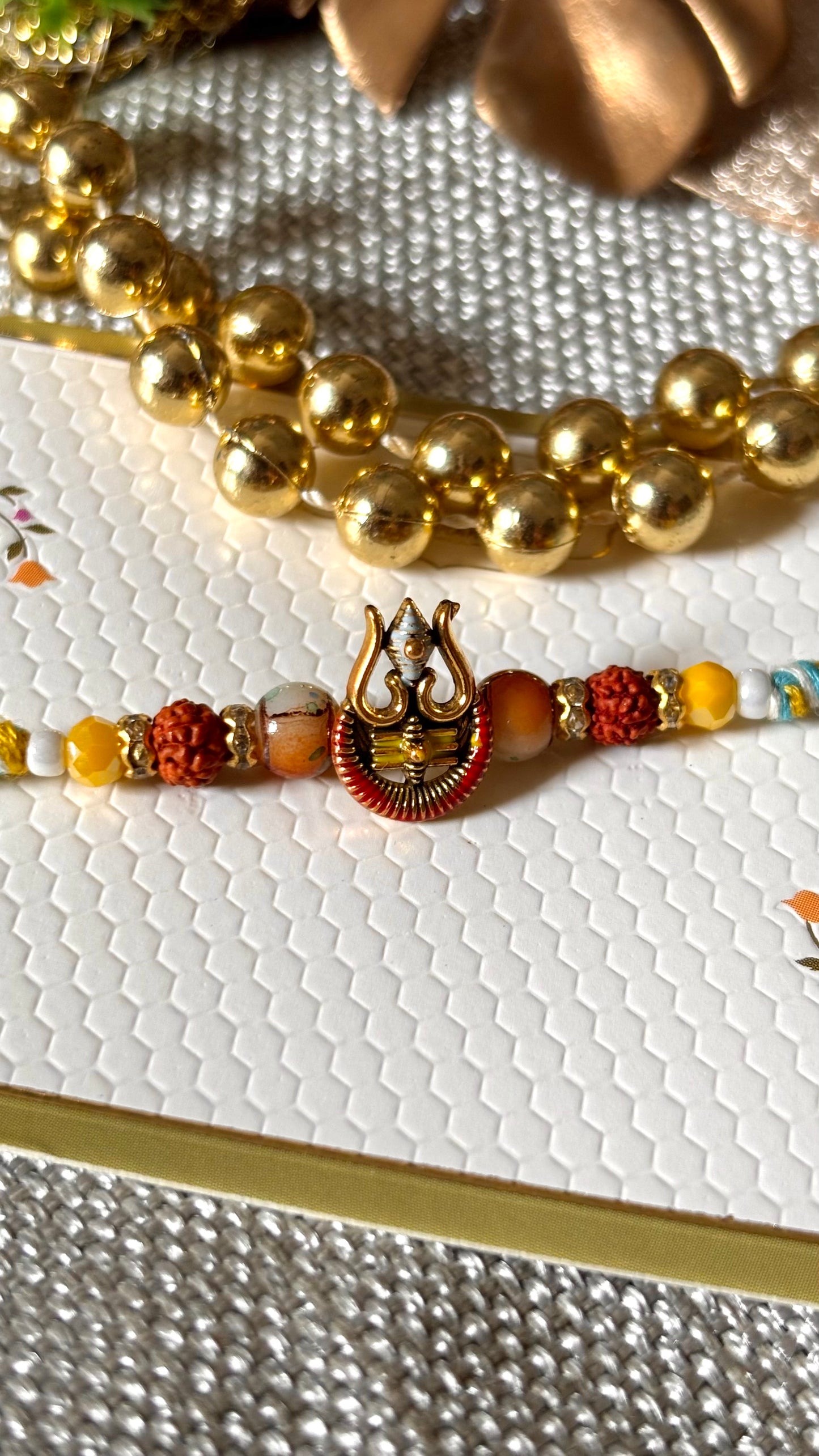 Lord shiva inspired Rudraksh rakhi ( shipping will be extra )